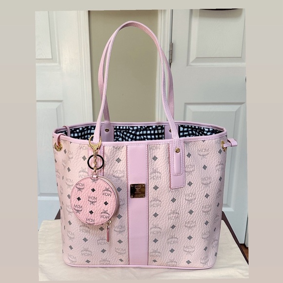 NWT MCM Pink Visetos Coin Pouch w/box & dust bag - Picture 2 of 9